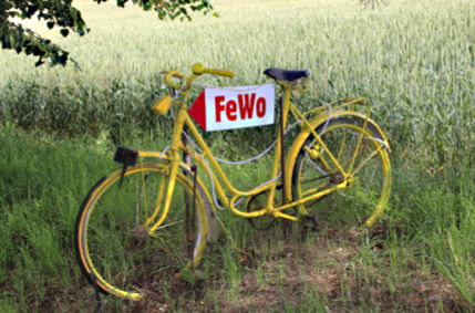 Blumenwiese mit Fahrrad | Ferienwohnung und Pension Schillings bei Görlitz